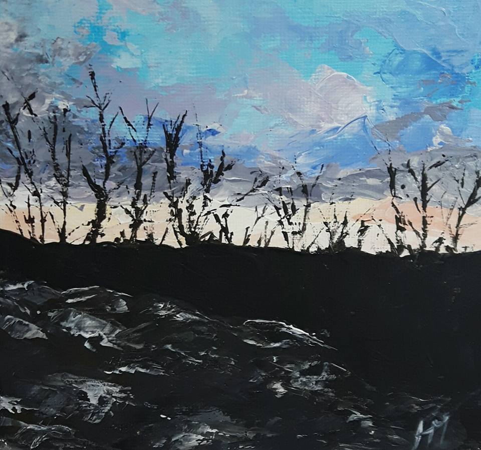 <q>Connemara Sunset</q> - 2018 acrylic on canvas
