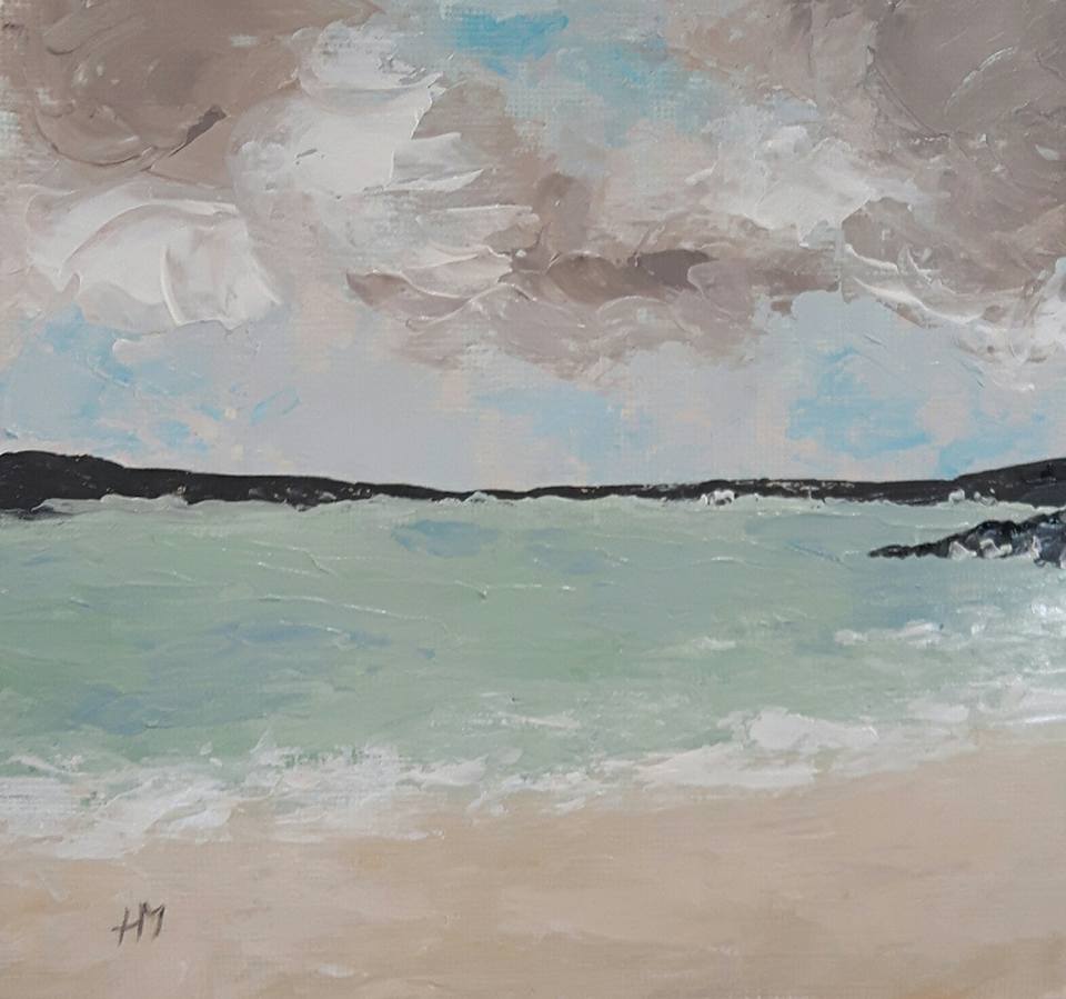 <q>View from Coral Strand</q> - 2018 acrylic on canvas <br>25cm X 25cm (framed size)